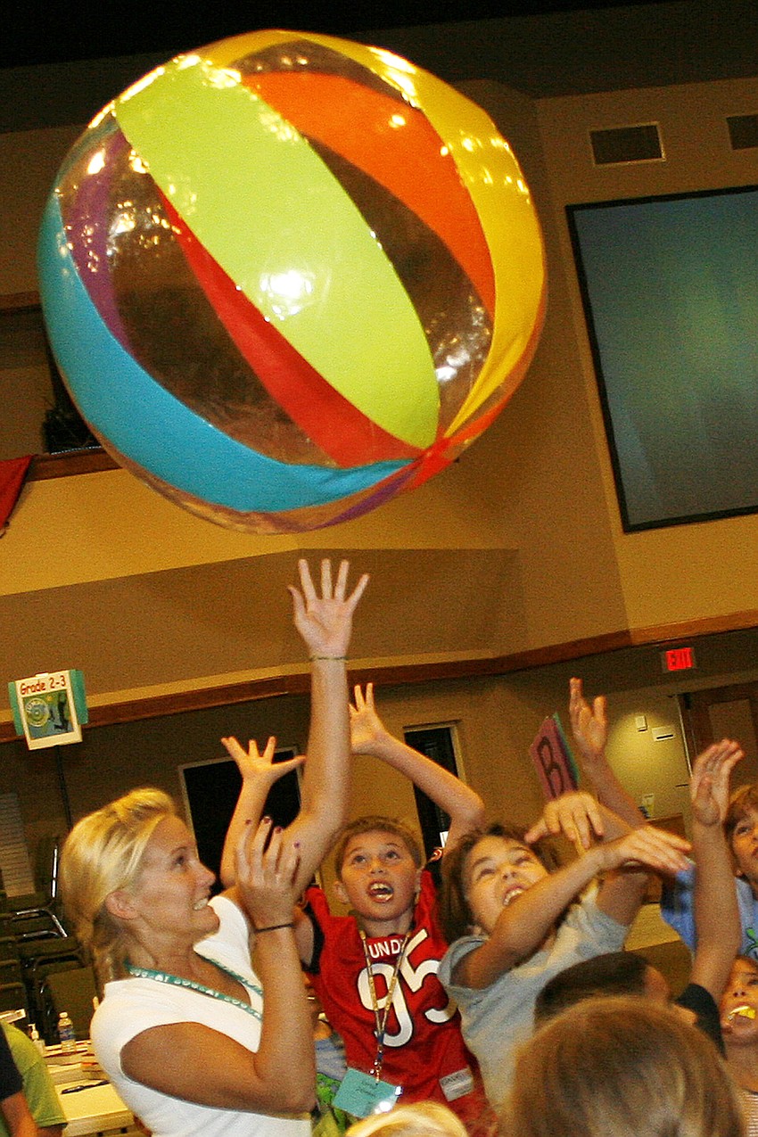 This large beach ball was a source of plenty of fun throughout the week.