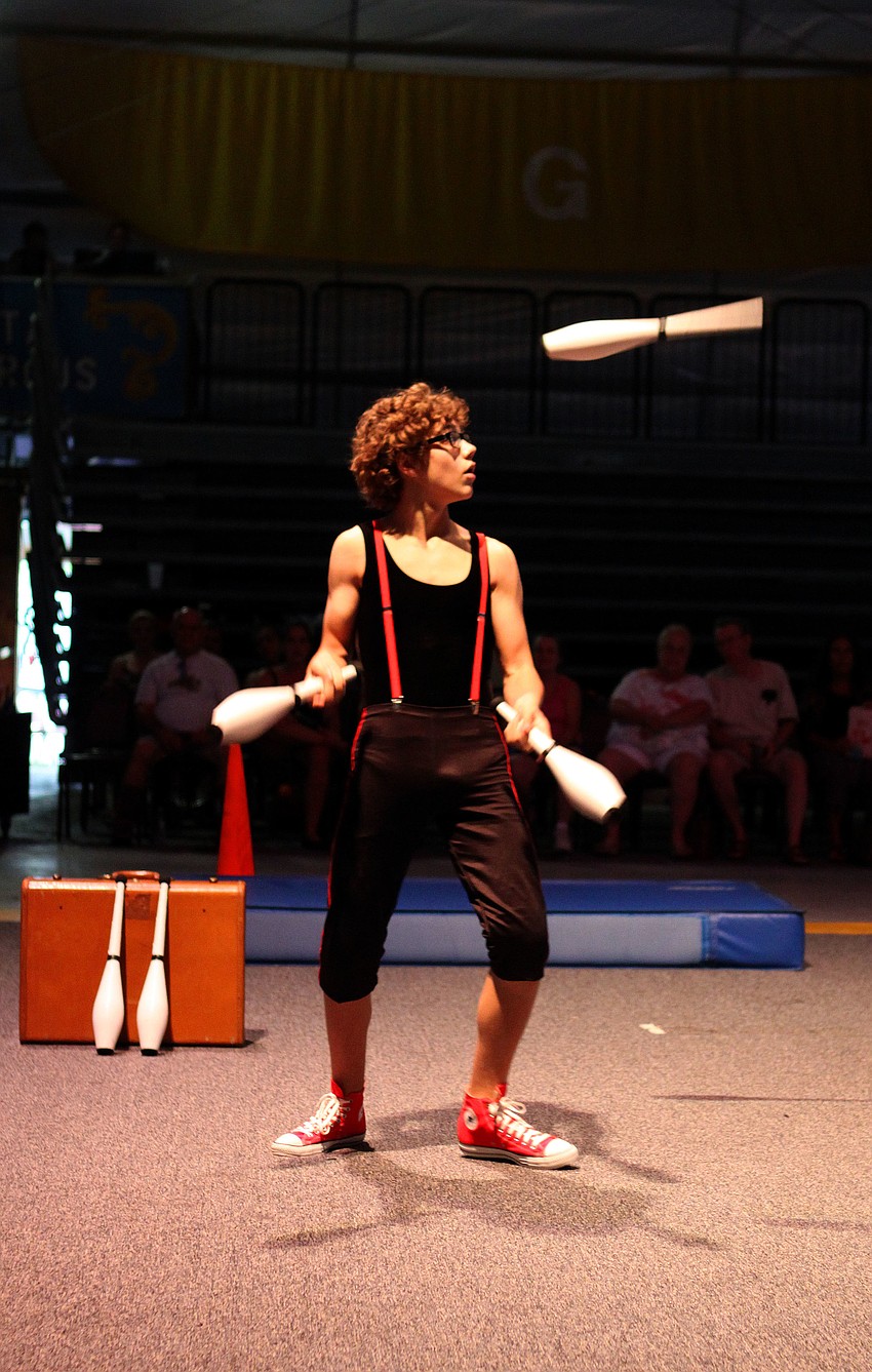 Kellin Quinn Hentoff-Killian of Circus Harmony from St. Louis, MO. opened the show with a juggling act Thursday, Aug. 18 inside the PAL Sailor Circus Arena.