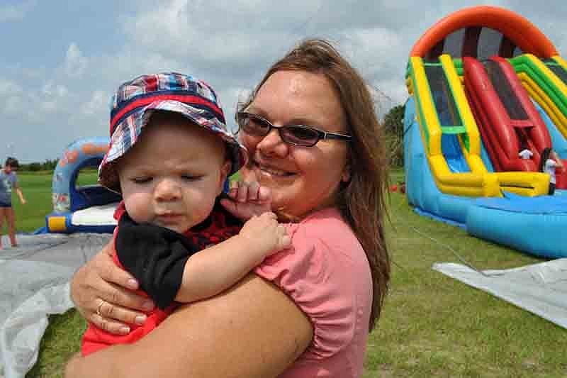 Brady Lovings, 5 months, spent time with his mom, Nelly.