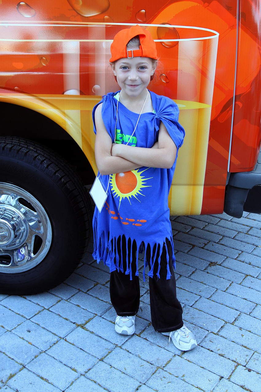 Giana Biscegila, 7, customized her t-shirt for team Tropicana for the Walk MS Sarasota on Saturday, March 19, at J.D. Hamel Park.