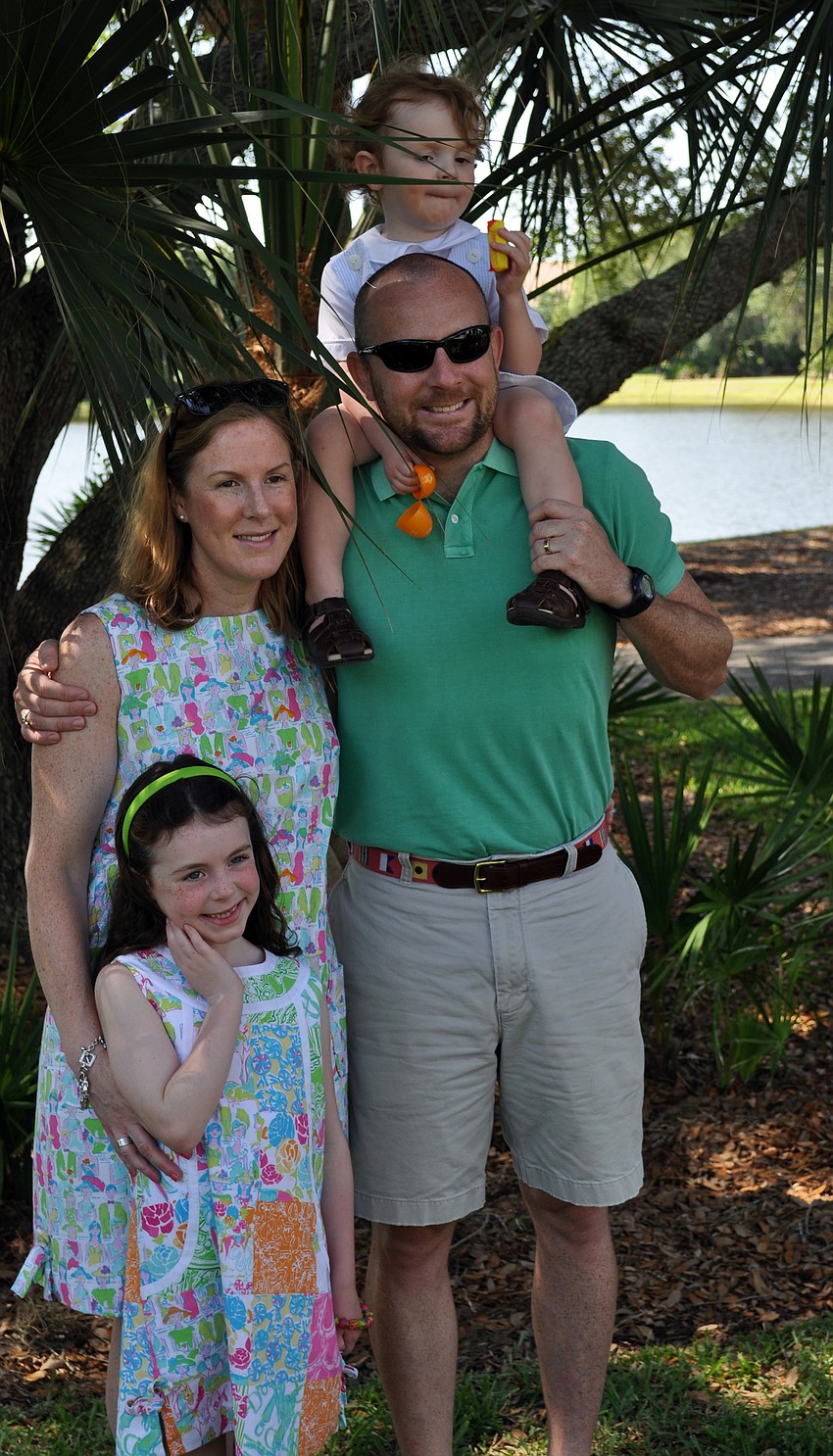 Courtney and Kirk Morgan brought their daughter Healey, 5, and son Kirk Jr., 2, to the Easter Egg Hunt.