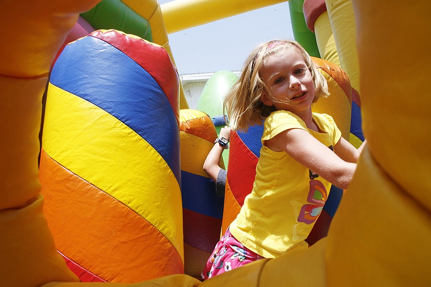 Beatrix Turner did not want to leave this inflatable obstacle course.