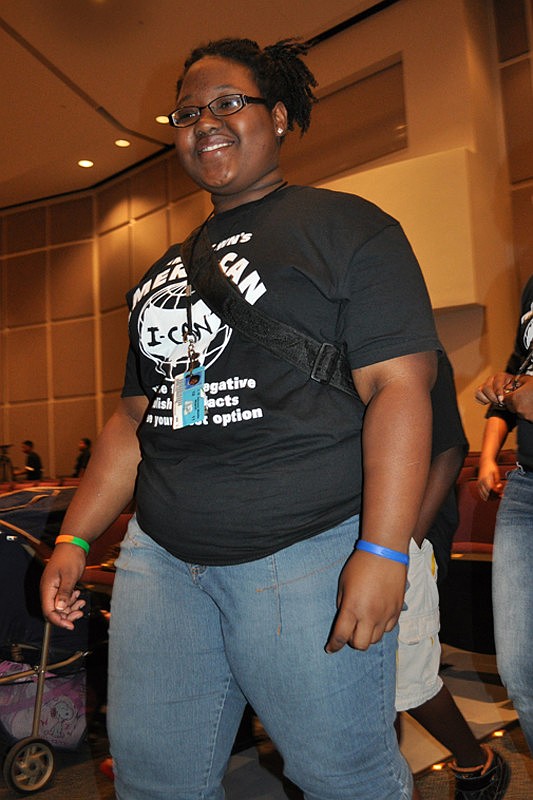 Zaria Covington proudly walked into the auditorium.