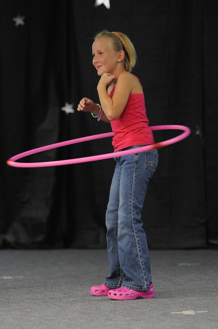 Tiffany Harden showed off her hula-hoop talents.