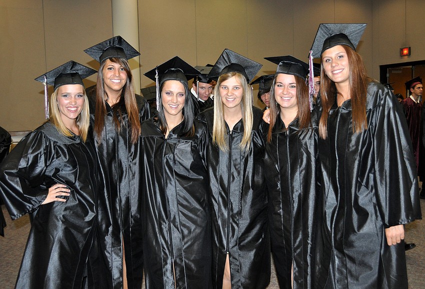 Brooke Ribarich, Madison Pearson, Jada Schopfer, Jessica Shaw, Jessica Wilson and Kaleigh Jaco couldnâ€™t wait to graduate.