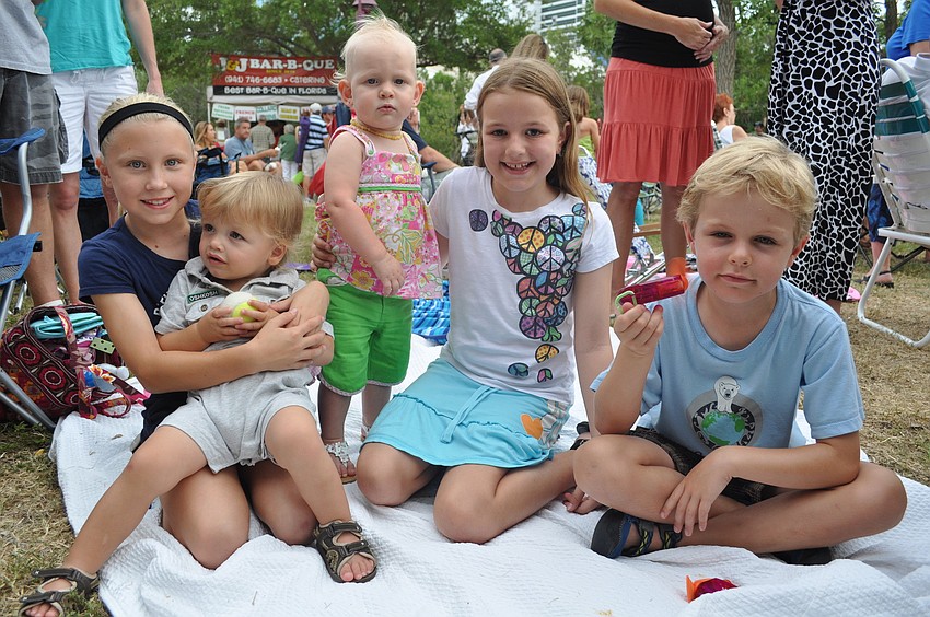 Lillianna Chapman, Jaxson Cail and Lilly Fessenden with Avery and Quinn Brannan