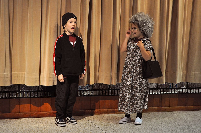 Dylan Alexander, as Nasty Net Knottern, and Carly Michaels, as Auntie Amelia Jones, played the criminals in 