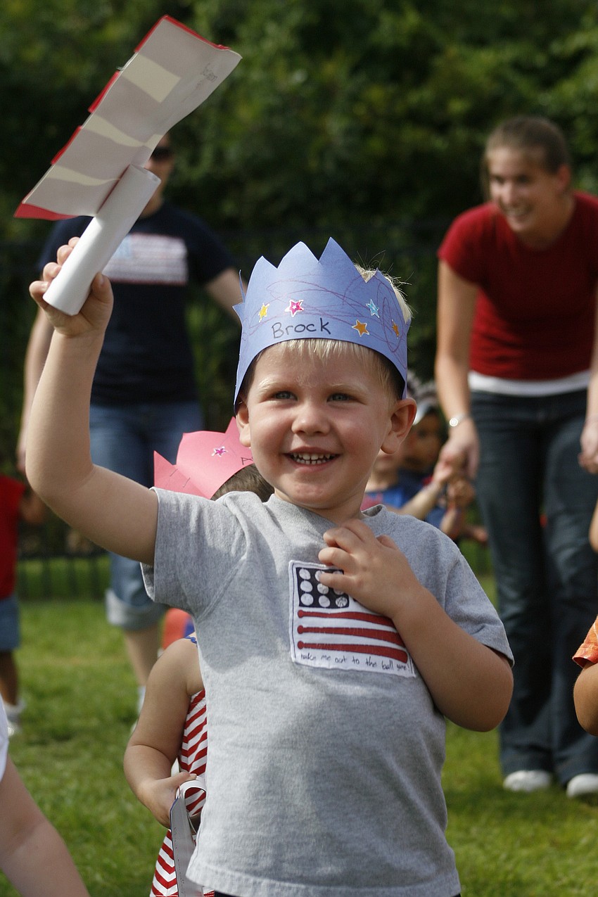 Brock Morgan marched with a huge grin on his face.