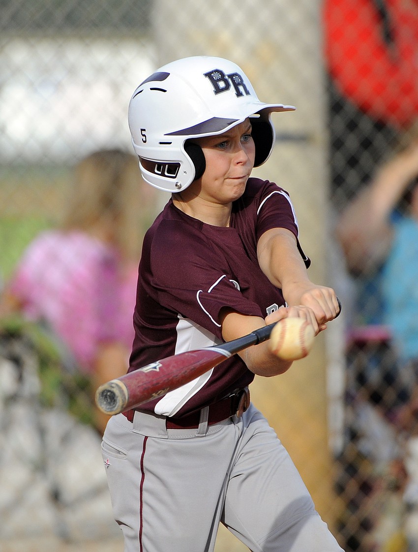 Braden Riverâ€™s Peyton Jula made solid contact during his at bat.