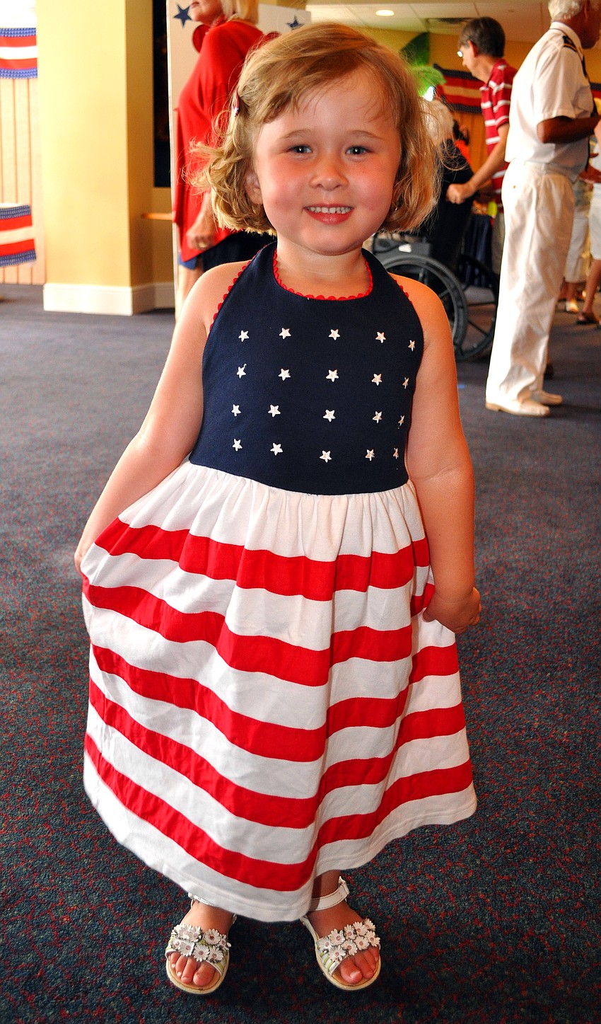 Mary Crouch, 4, shows off her American flag dress.