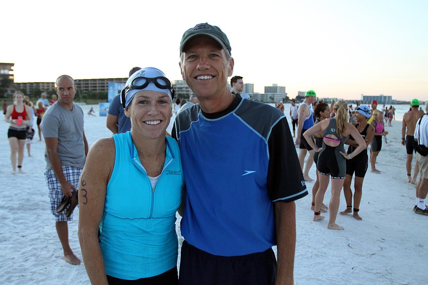 Megan Stephens and John McGruder, father and daughter, both participated in the Siesta Key Triathlon Saturday, July 23 out at Siesta Key Public Beach.