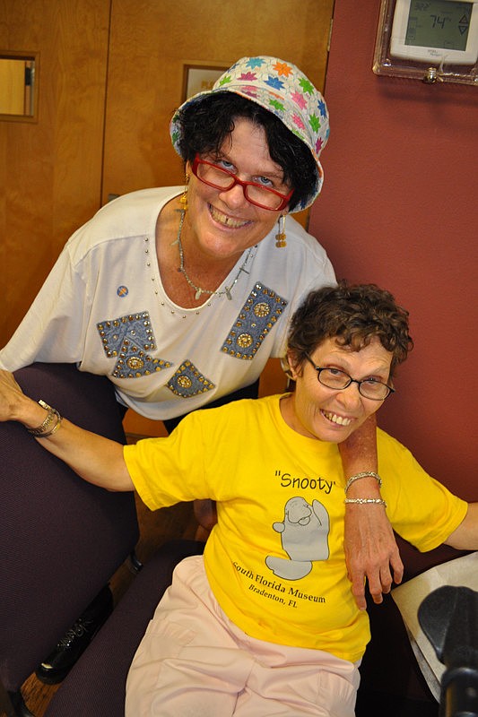 Elizabeth Harrod and Carol Ogden couldn't wait to have their photo taken.