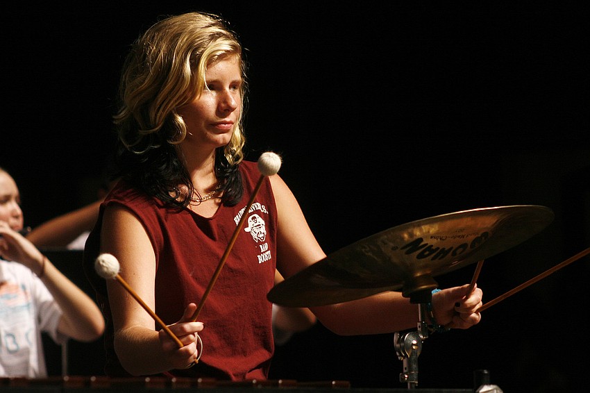 Arika Brown is a member of the pit percussion section in the Braden River marching band.