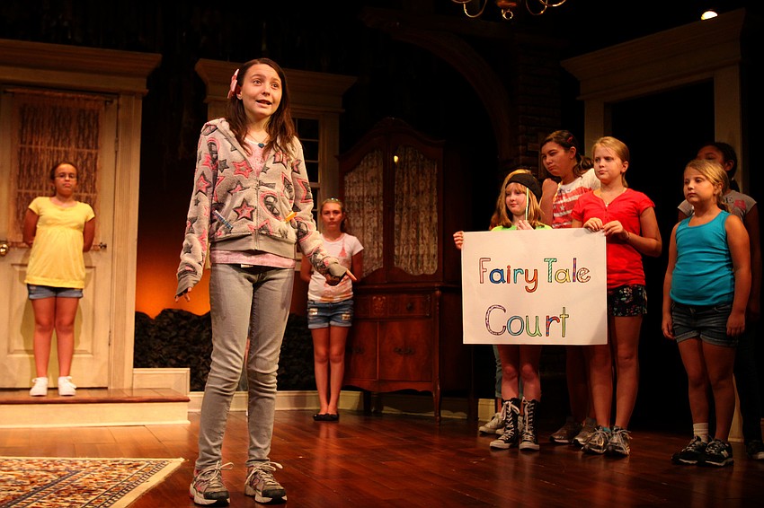 Amanda Baxter makes a plea for why villains are needed in â€œWe Need Villainsâ€ during dress rehearsal Thursday, Aug. 18 at Florida Studio Theatre.