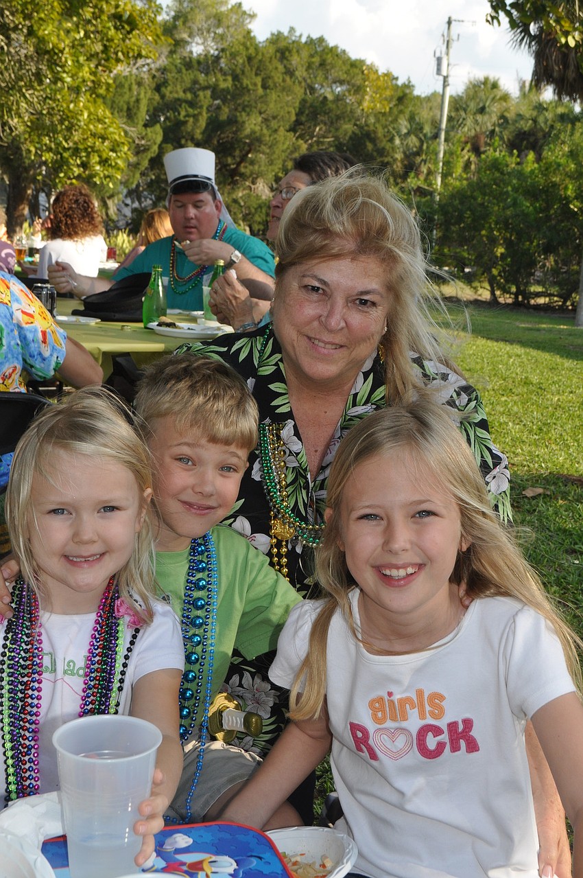 Emily, Parker and Ashley Toso with grandmother Cathy Meldahl