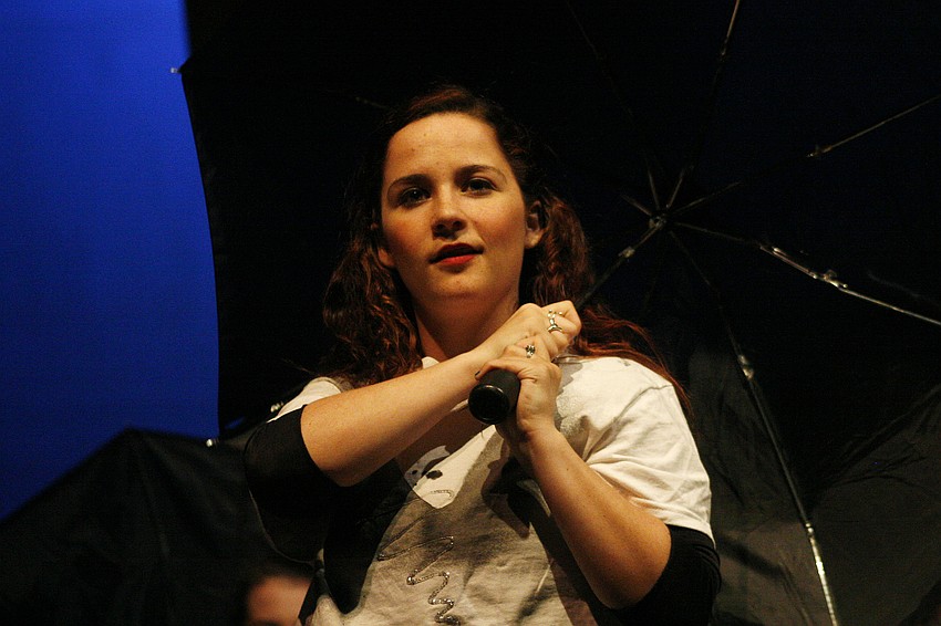 Casey Henshaw performed a Glee-inspired number with several drama students.