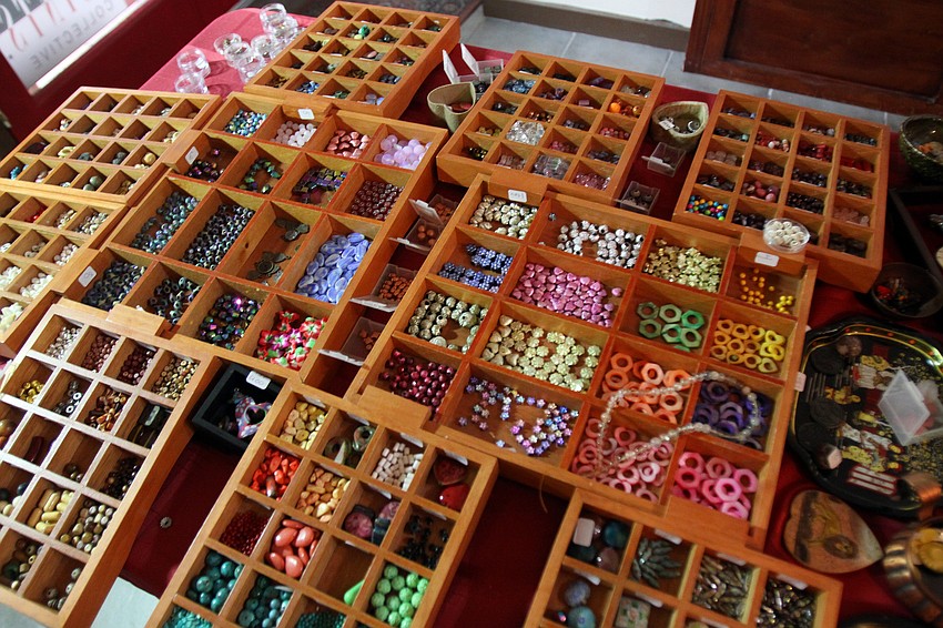 Beads inside the Jewelry Fountain, one of the shops inside the Five Points Collective.