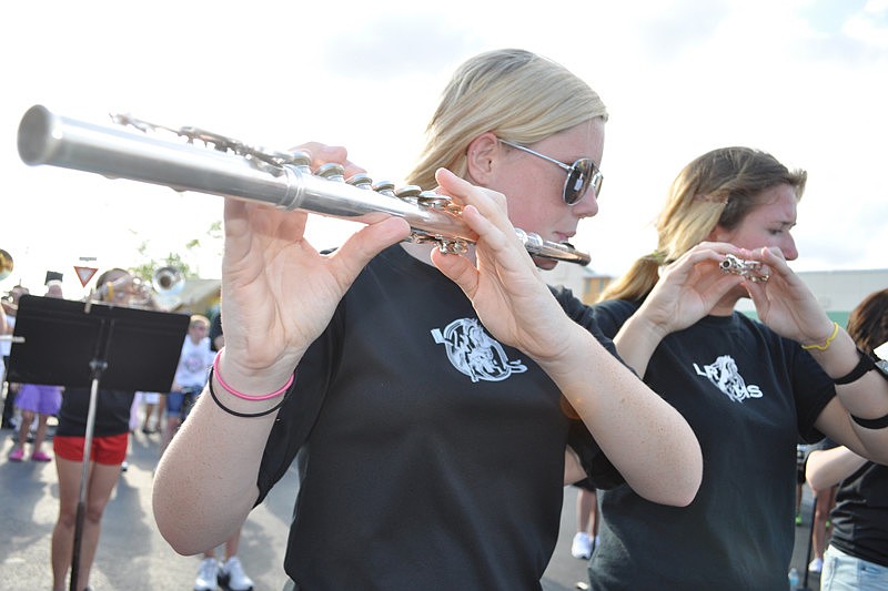 Lakewood Ranch High School freshman Katie Kelly performs military medleys after the parade.