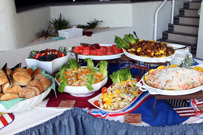 Some of the food set out for the Longboat Key Club's BBQ and Movie night Saturday, May 28 at the Longboat Key Club hotel poolside.