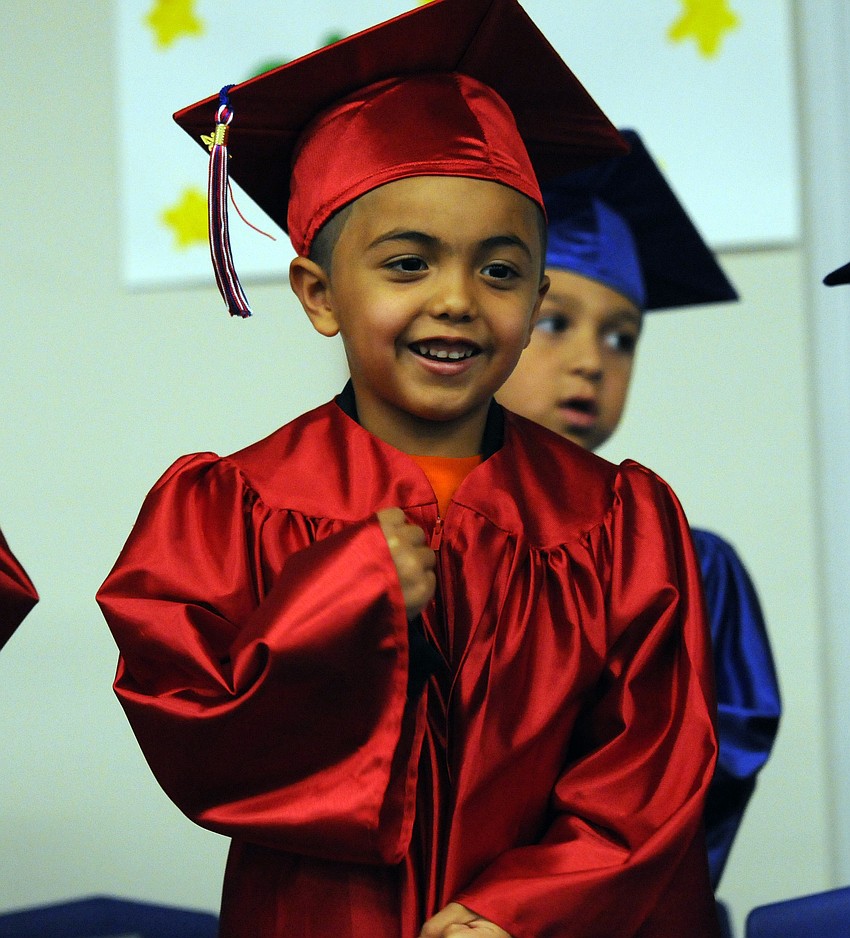 Eloy Serrata, 5, couldn't wait to show off his diploma.