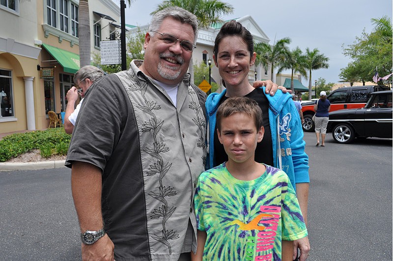 Mark and Shelly Gutowski, with their son Mark, stopped by the show before catching a movie.