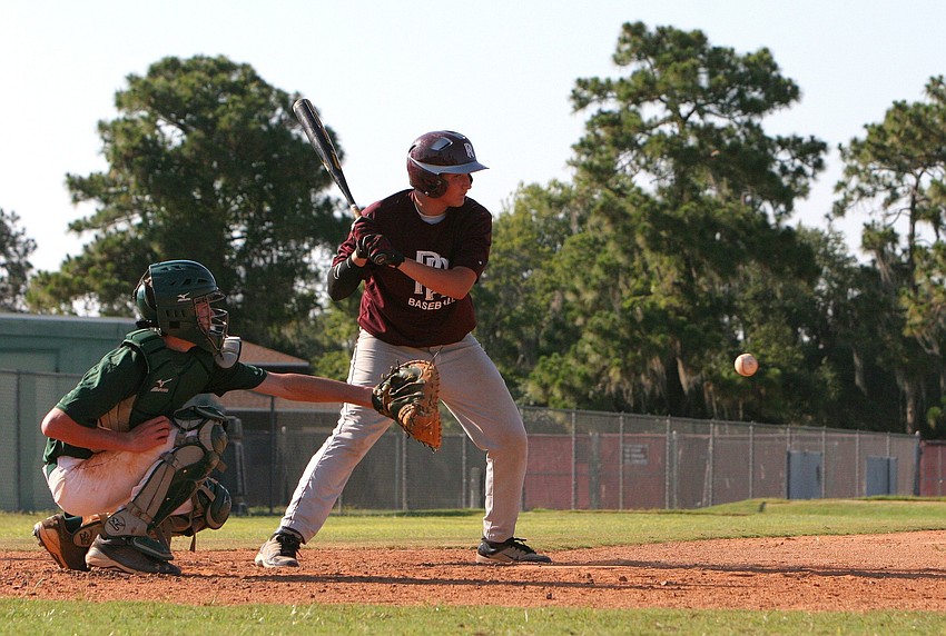 Riverview player Anthony Guarnieri gets ready to hit the ball during a summer game against Venice High School on Monday, June 13 at Twin Lakes.