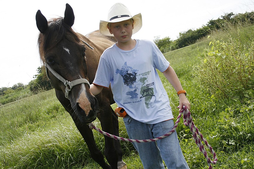 Jon Austin, 10, is a cowboy in the making.