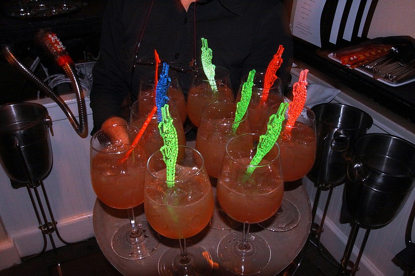 The decorative Margaritaville El Diablo margaritas were served during the second course Friday, July 22 during the Interactive Mexico dinner at Pattigeorgeâ€™s.