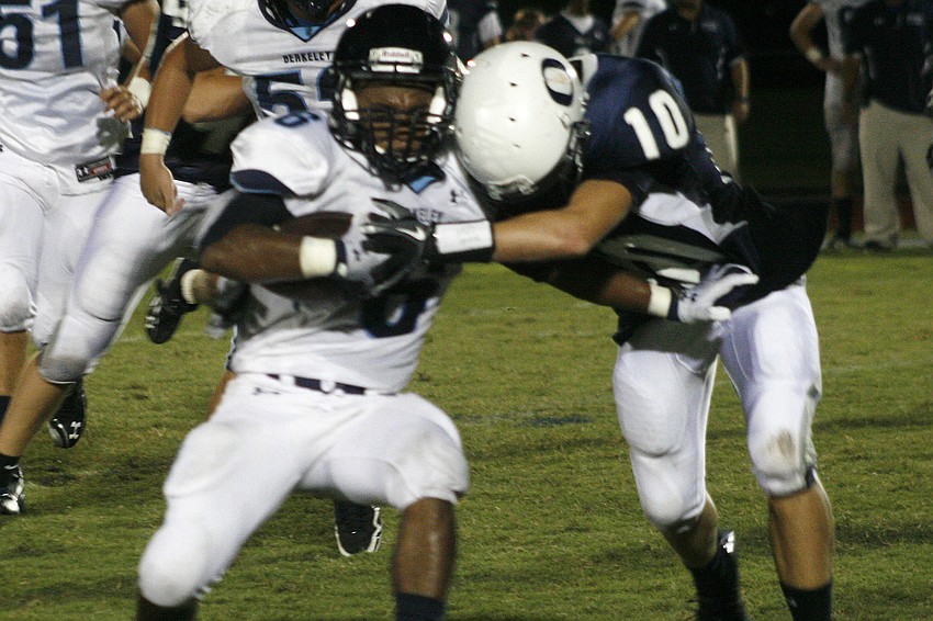 Tyler Dietrich plays both quarterback and defensive back.