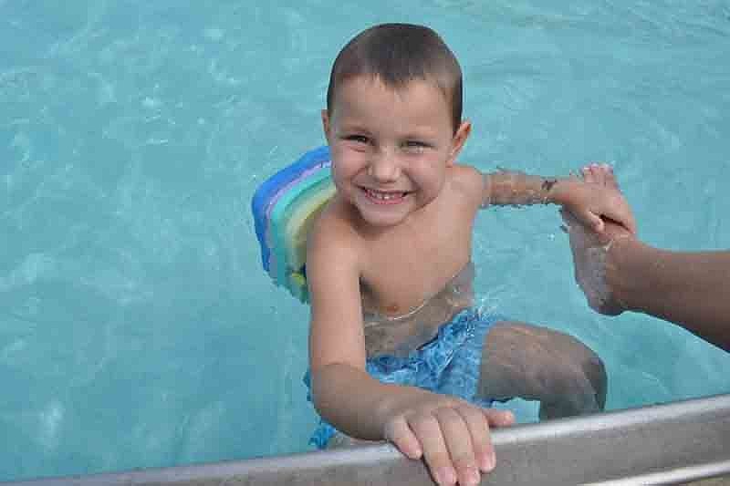 Jackson Riffe, 3, loved being in the water.