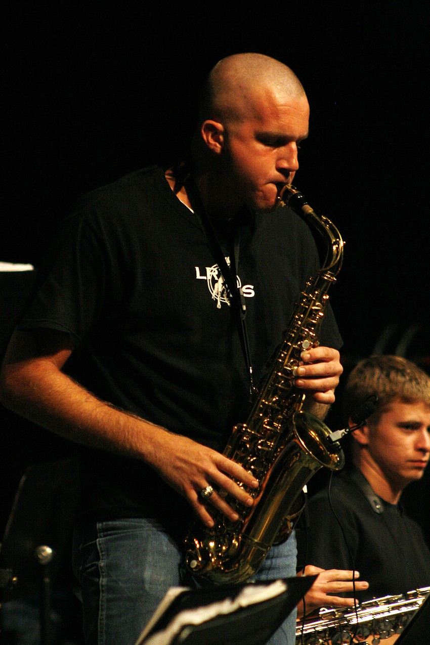 Several jazz band members took solos during their performance.