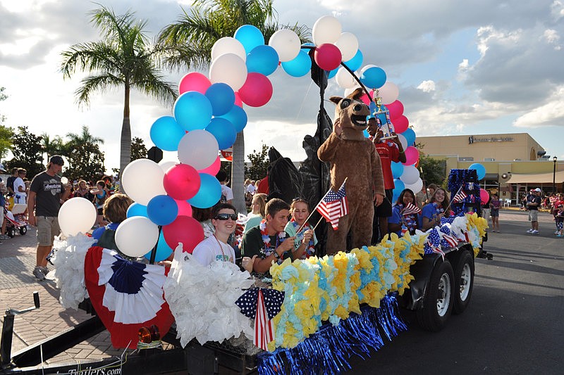 The Lakewood Ranch and Braden River high school Key Clubs rode in a float together.