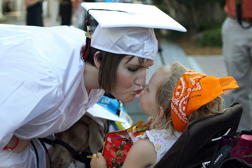 Emily Guttridge gives her niece, Liliana, 2 1/2, a kiss after Liliana said to Guttridge, 