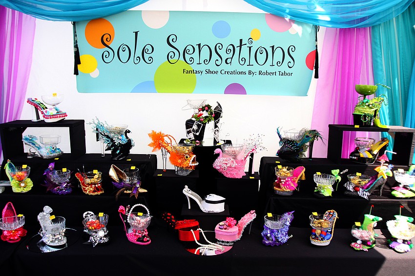 A collection of some of the creations made by Robert Tabor, the creator of Sole Sensations were on display at the 10th Annual St. Armands Craft Festival Saturday June, 11 at St. Armands Circle.