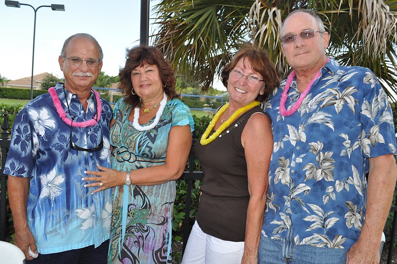 Ira and Marilyn Tropp and Joyce and Jack Wolf enjoyed dinner together.