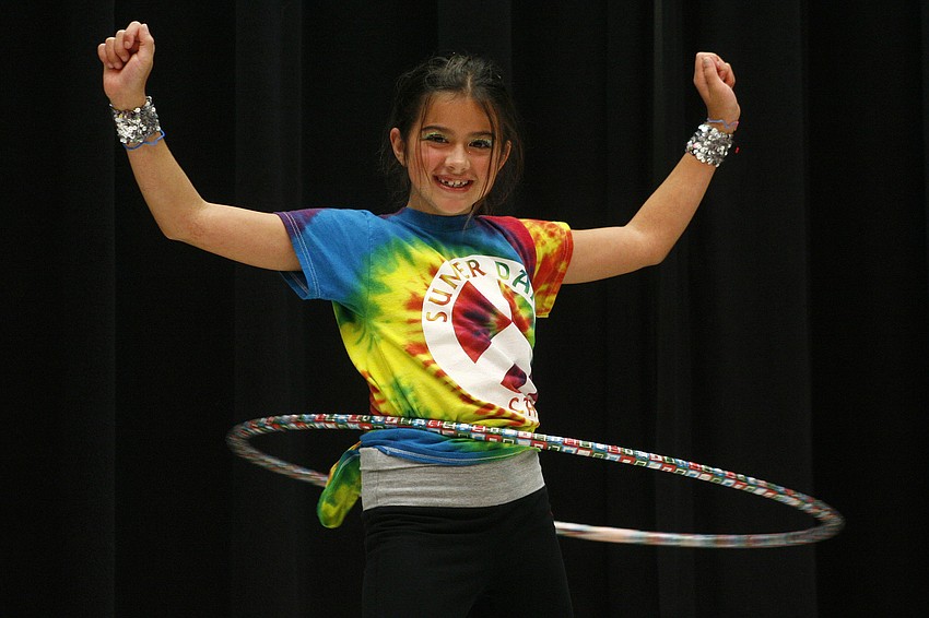 Savana Meyer kept her hula hoop spinning with ease.