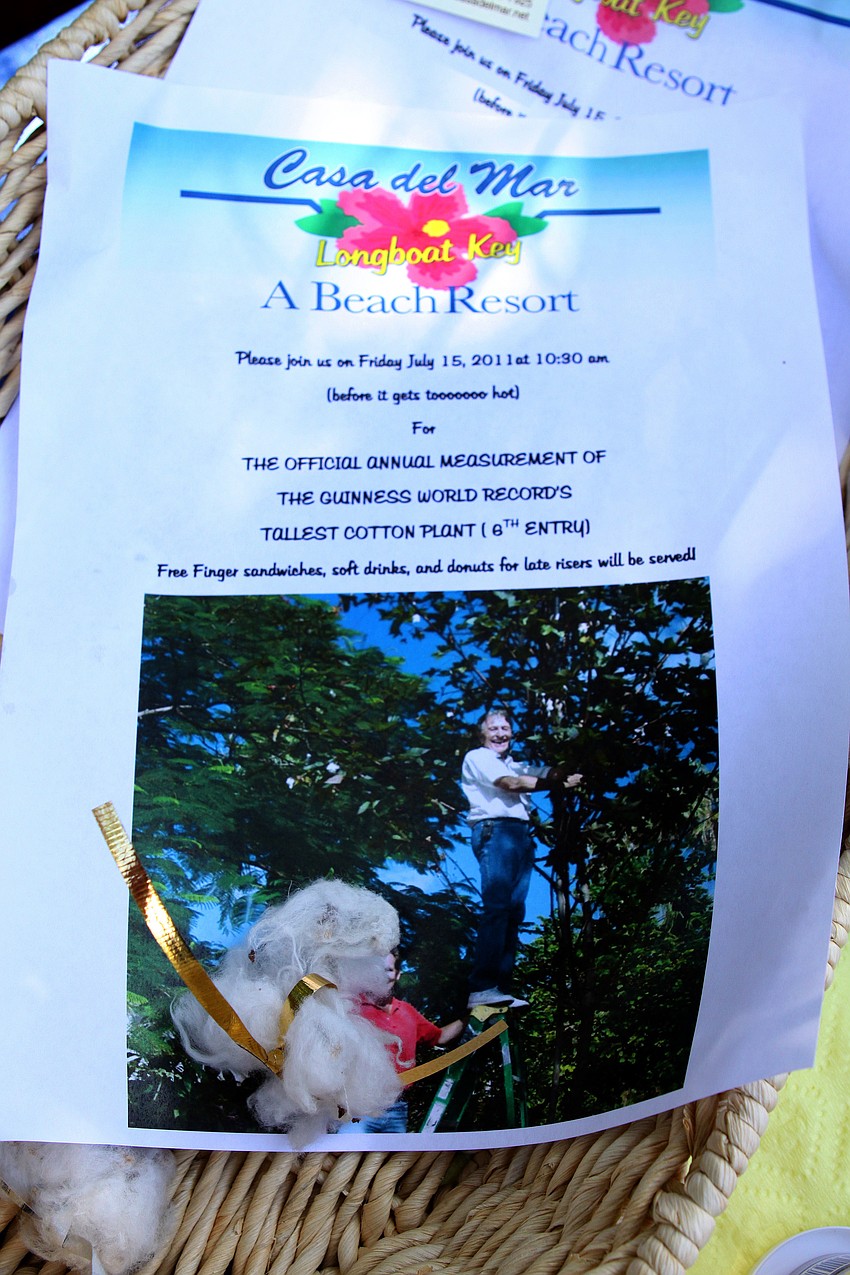 Event flyers and some wrapped up cotton balls were in a basket by the food table Friday, July 15 at Casa del Mar.