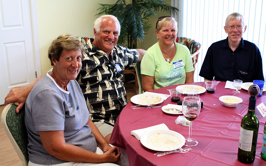 Connie Hilwig sat with Greg and Donna Fiore and Bill Hamilton Saturday, July 16 at the Christ Church and Spanish Main fish fry.