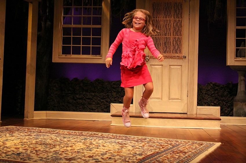 Laney Leichter tries not to step on a crack in â€œSidewalkingâ€.