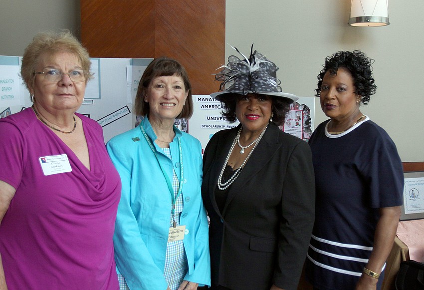 Elaine Graham, Jacqueline Dâ€™Alessio, Minnie Jones and Clydie Collins of the Manatee County Branch of the American Association of University Women.