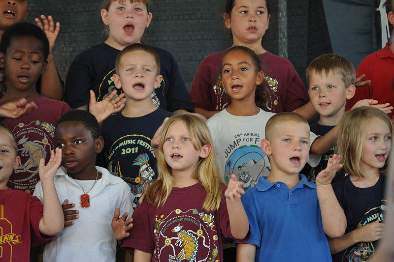 First grade students sang 