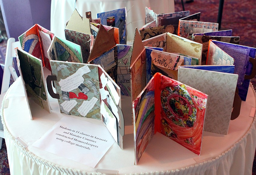 Some of the memory keepers created by students in 11 classes in Sarasota and Manatee Counties were on display at the 10th Annual Education Celebration.