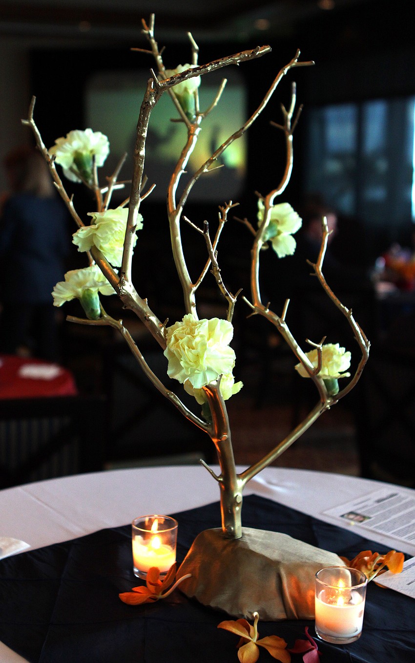 One of the ornate table decorations that were on some of the tables Tuesday, May 17 during the 