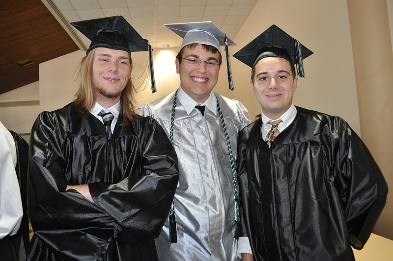 James Glenn, Kevin Lopez and Eugene Helrick were eager for the ceremony to get started.