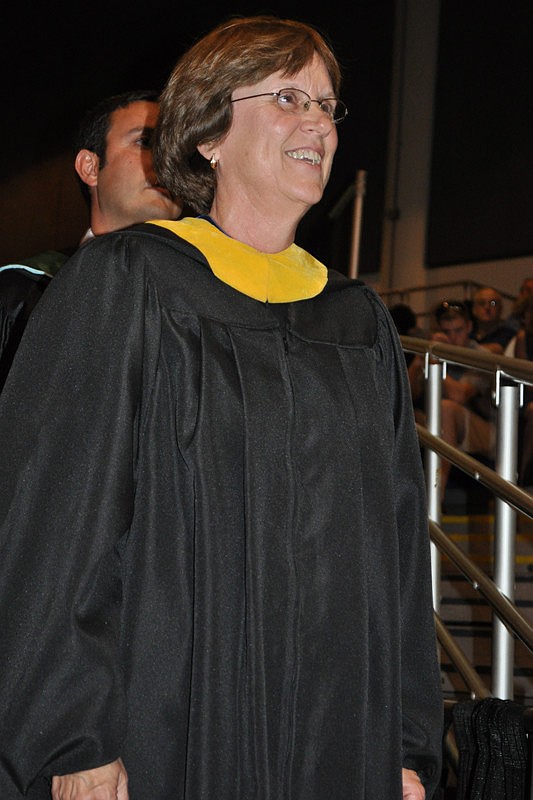 Principal Linda Nesselhauf led the processional with other faculty members.