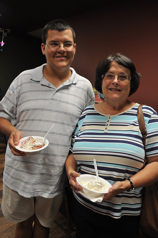 Tim Rogers and his mom, Betty, enjoyed ice cream together.