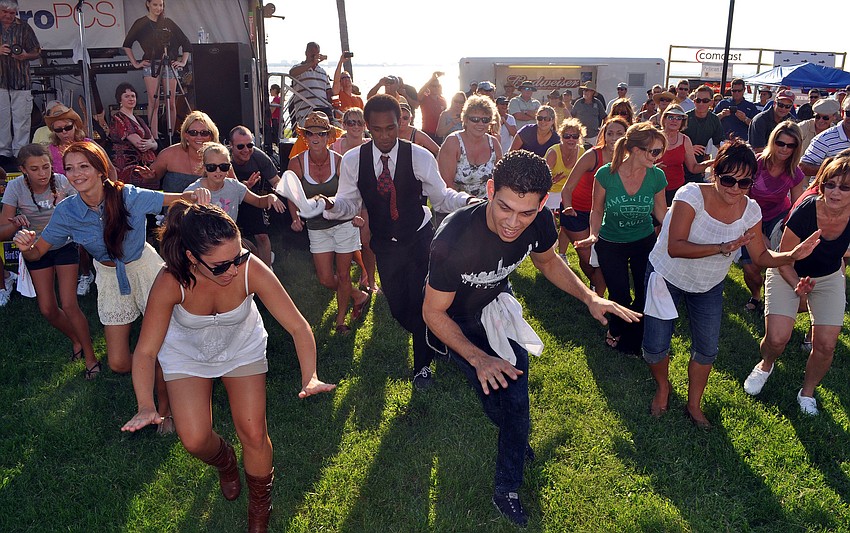 There were over 20 people in the flash mob that performed on Friday night.