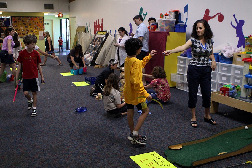 Inside the school there were games to play and tickets to win on Sunday, March 20 at Temple Emanu-El's Purim Carnival.