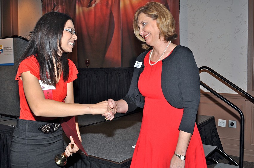 Michelle Kloese and Cindy Kaiser, executive director of the Education Foundation of Sarasota County