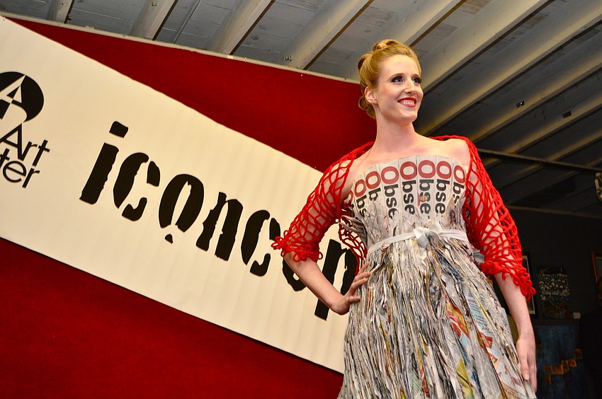 Jessica Luck, The Observer's managing editor, models a familiar headline. Dress by Eric Cross.